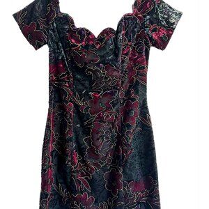 VINTAGE Y2K CRUSHED VELVET RAMPAGE MINI DRESS